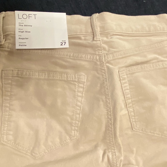 NWT Loft Corduroy Pants Cream - Picture 2 of 4